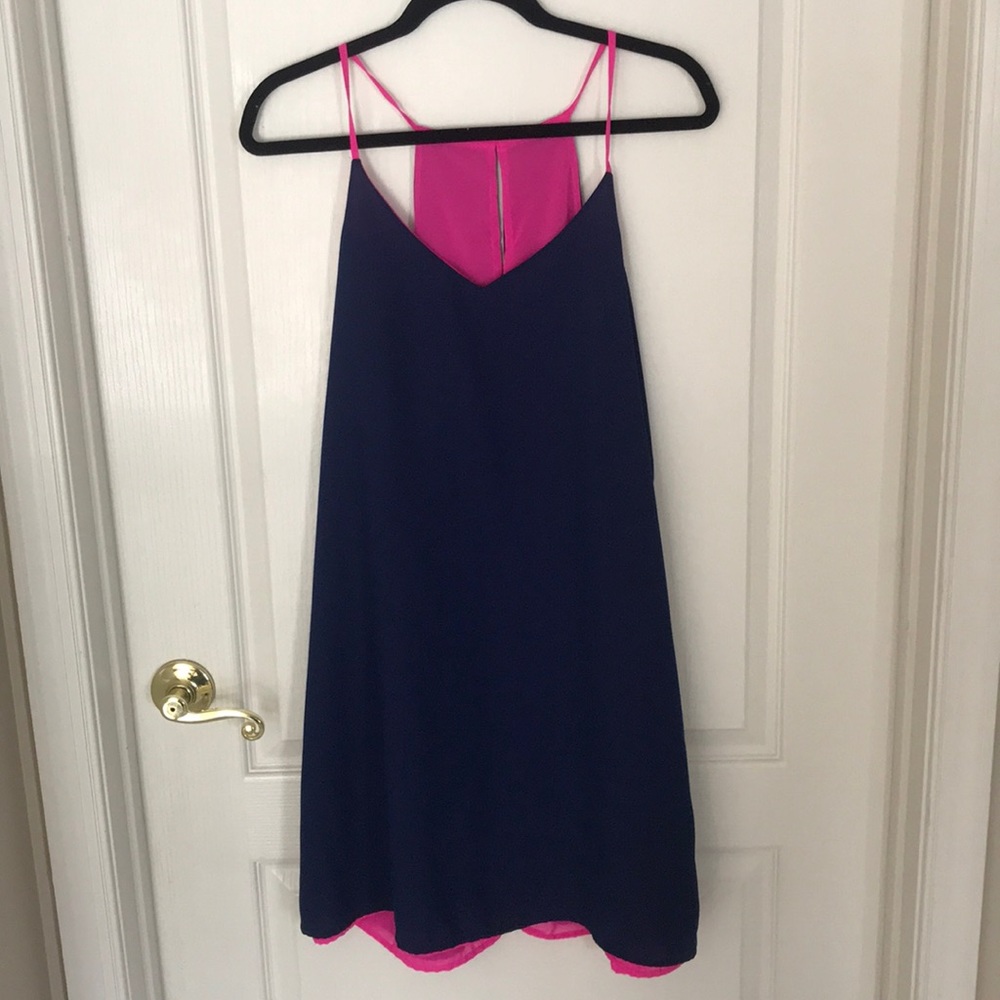 Reversable Navy/ Hot Pink Sun Dress